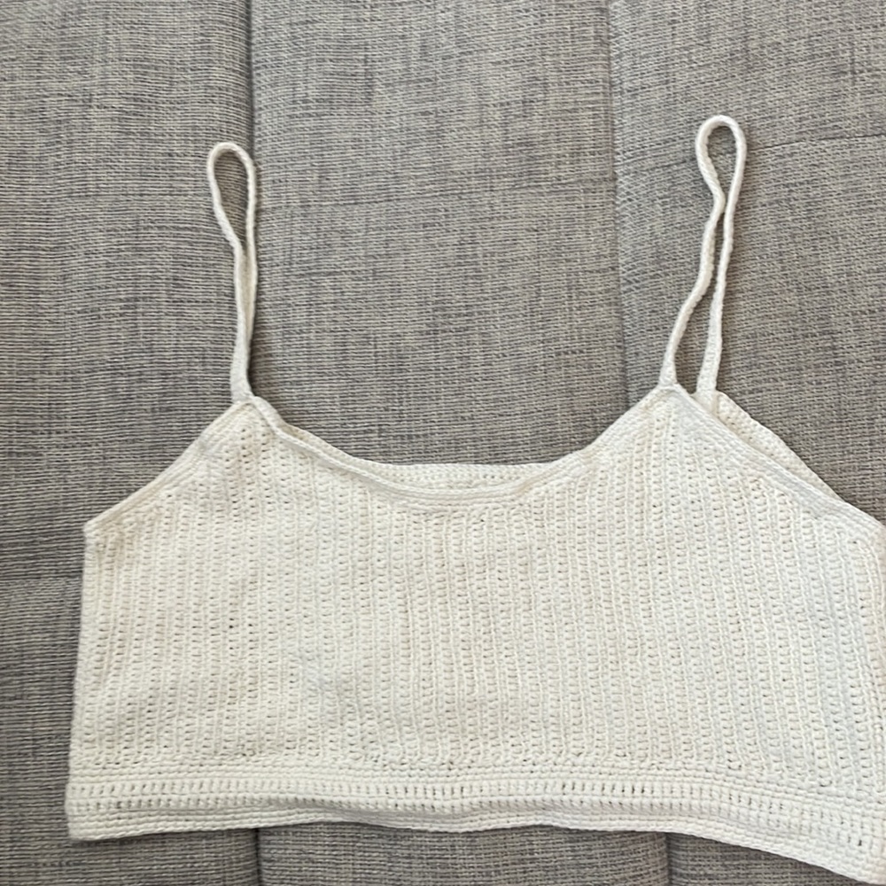 First Rite crochet crop tank size Large - natural